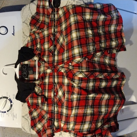 Deb Red Plaid Button Down Shirt - Picture 4 of 4